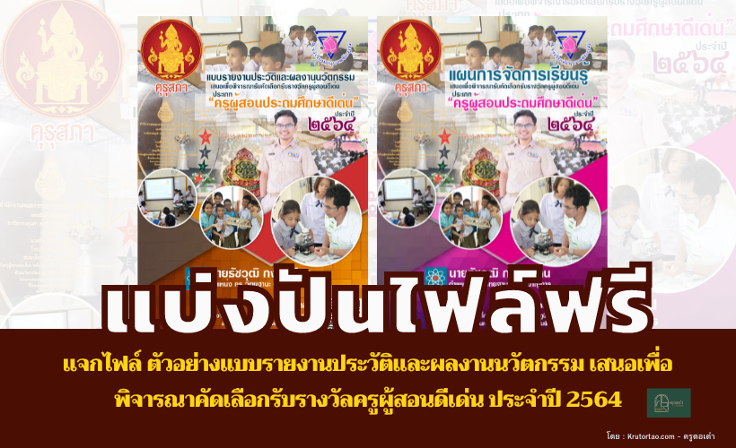 แจกไฟล์ ตัวอย่างแบบรายงานประวัติและผลงานนวัตกรรม