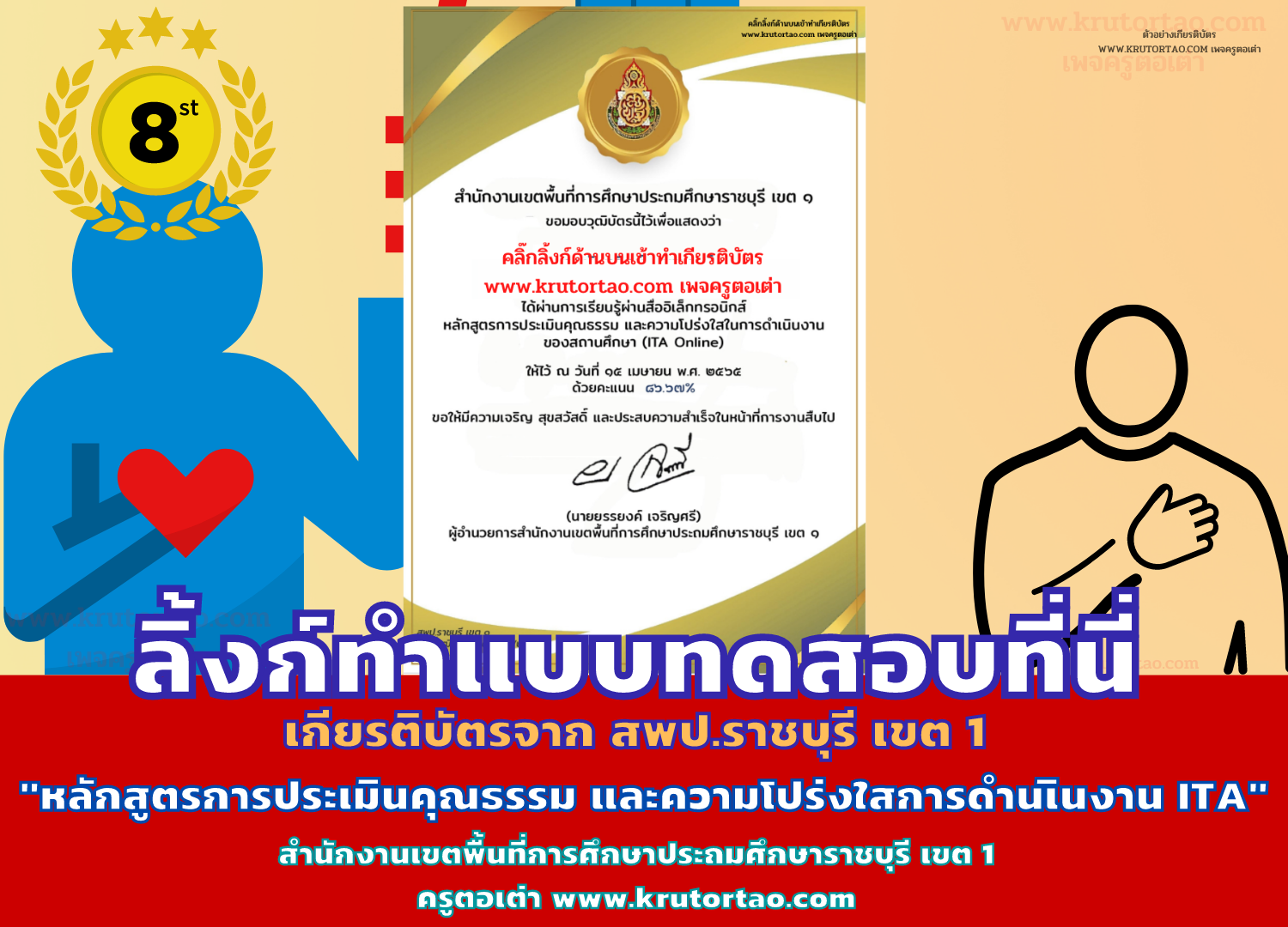 แบบทดสอบวัดความรู้หลักสูตรการประเมินคุณธรรมและความโปร่งใสในการดำเนินงานของหน่วยงานภาครัฐ และสถานศึกษา (ITA)