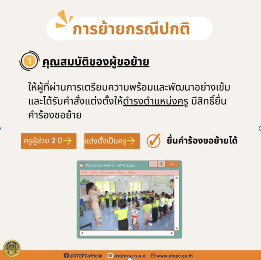 สรุปสาระสำคัญเกณฑ์การย้ายครู โดย สำนักงาน ก.ค.ศ. 2565