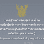 มาตรฐานการเรียนรู้และตัวชี้วัดกลุ่มสาระการเรียนรู้คณิตศาสตร์ วิทยาศาสตร์ และสาระภูมิศาสตร์ ในกลุ่มสาระการเรียนรู้สังคมศึกษา ศาสนา และวัฒนธรรม (ฉบับปรับปรุง พ.ศ. 2560) ตามหลักสูตรแกนกลางการศึกษาขั้นพื้นฐาน พุทธศักราช 2551