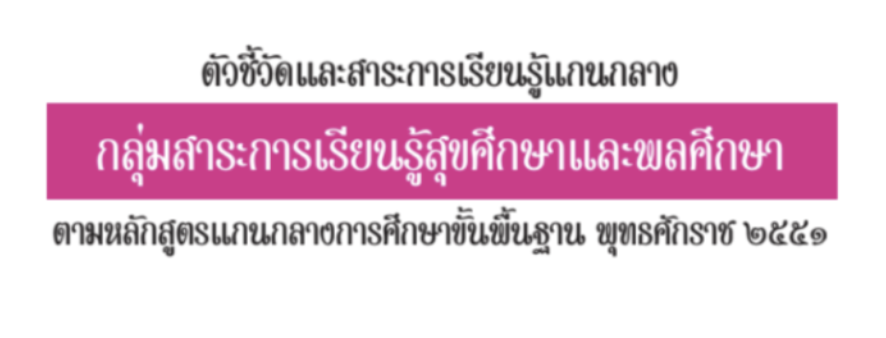 ตัวชี้วัดและสาระการเรียนรู้แกนกลาง กลุ่มสาระการเรียนรู้สุขศึกษาและพลศึกษา 2551