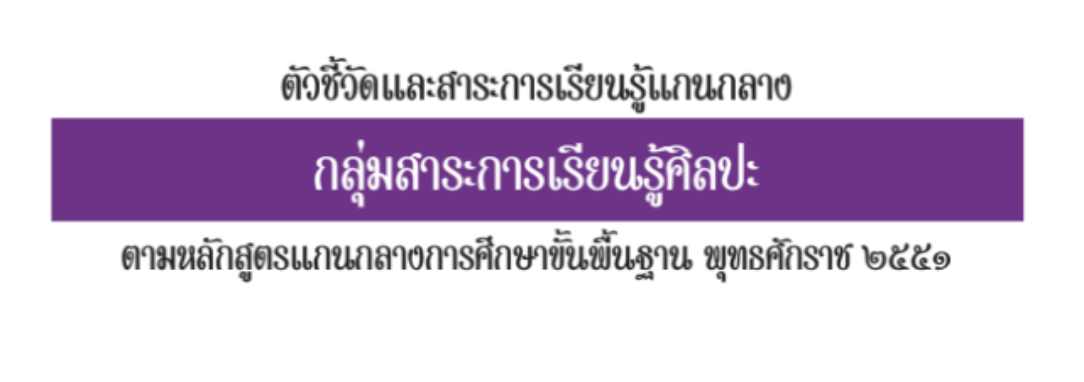 ตัวชี้วัดและสาระการเรียนรู้แกนกลาง กลุ่มสาระการเรียนรู้ศิลปะ 2551