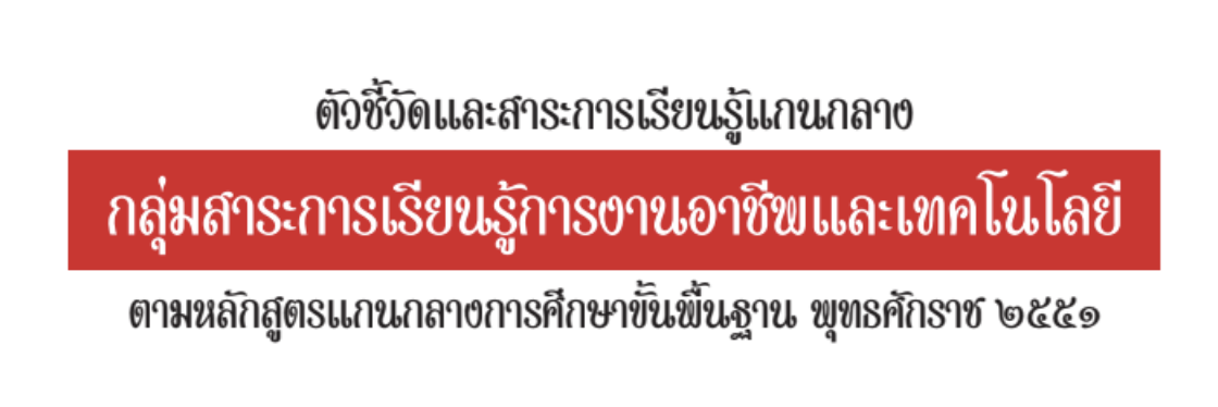 ตัวชี้วัดและสาระการเรียนรู้แกนกลาง กลุ่มสาระการเรียนการงานอาชีพและเทคโนโลยี 2551