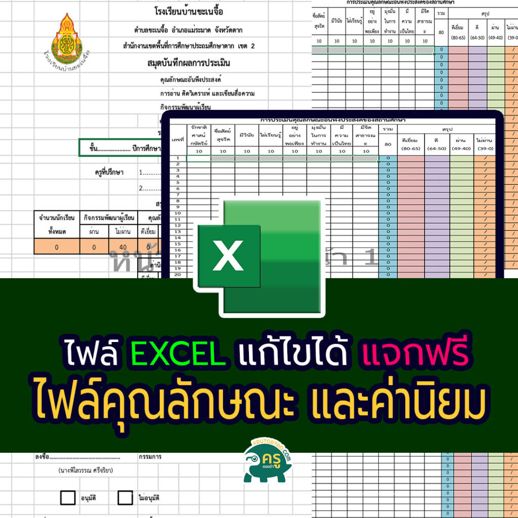 โปรแกรมประเมินคุณลักษณะอันพึงประสงค์ แก้ไขได้