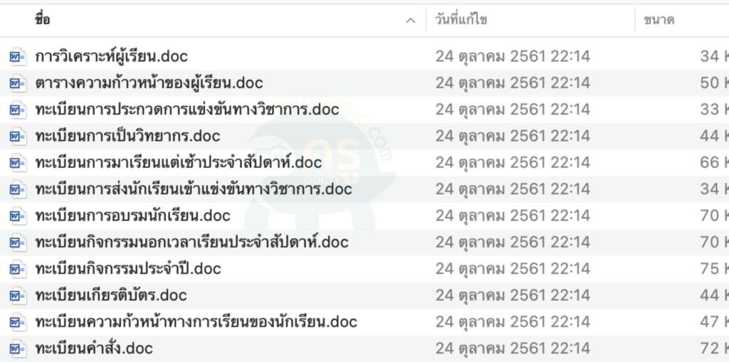 ดาวน์โหลดรวมไฟล์งานธุรการชั้นเรียน แก้ไขได้ ไฟล์เวิร์ด docx. รวมไฟล์งานธุรการชั้นเรียน แก้ไขได้