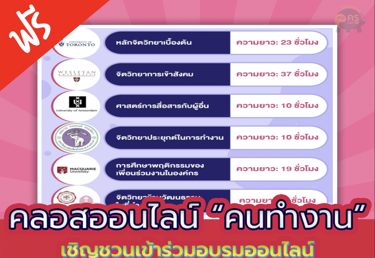 6 คอร์สเรียนจิตวิทยาเพิ่มทักษะที่คนทำงานต้องมี อบรมออนไลน์รับเกียรติบัตร