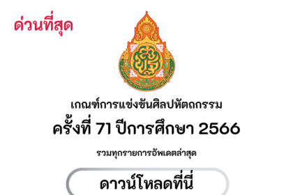 เกณฑ์การแข่งขันศิลปหัตถกรรม ครั้งที่ 71 ปีการศึกษา 2566