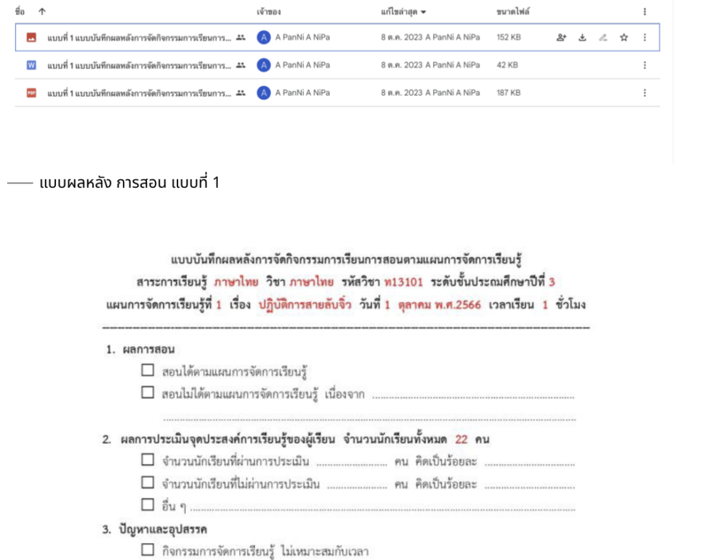 แบบบันทึกผลหลังการจัดกิจกรรมการเรียนการสอนตามแผนการจัดการเรียนรู้ การบันทึกหลังแผนการจัดการเรียนรู้ ตามจุดประสงค์การเรียนรู้ File Word แก้ไขได้