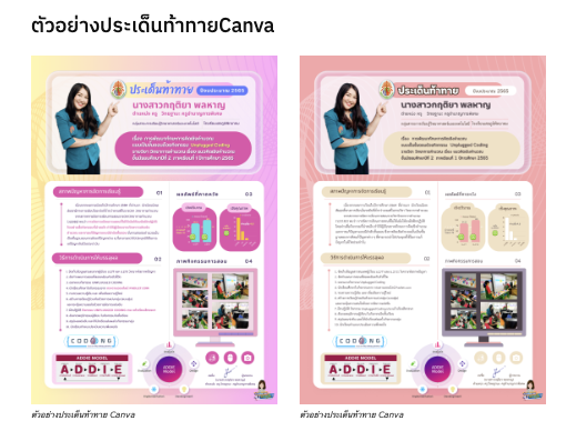 เผยแพร่ไฟล์ประเด็นท้าทายหน้าเดียว แก้ไขได้ canva power point โดยครูกิ๊กจ้า 2566