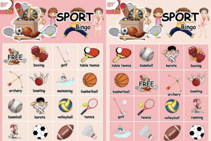 ไฟล์บอร์ดเกมภาษาอังกฤษ บิงโก เรื่อง กีฬา bingo sports ดาวน์โหลดฟรีได้ที่นี่