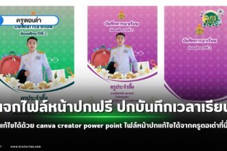 หน้าปกสวยๆ แก้ไขได้ด้วย canva creator power point ไฟล์หน้าปกแก้ไขได้จากครูตอเต่าที่นี่