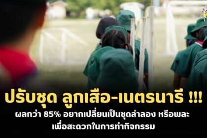 ปรับชุด "ลูกเสือ-เนตรนารี" ผลกว่า 85% อยากเปลี่ยนเป็นชุดลำลอง หรือพละ เพื่อสะดวกในการทำกิจกรรม