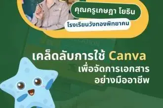 อบรมฟรี เคล็ดลับในการใช้ Canva เพื่อการจัดการเอกสารอย่างมืออาชีพ อบรมในวันเสาร์ที่ 6 กรกฎาคม 2567 Canvaจัดเอกสาร